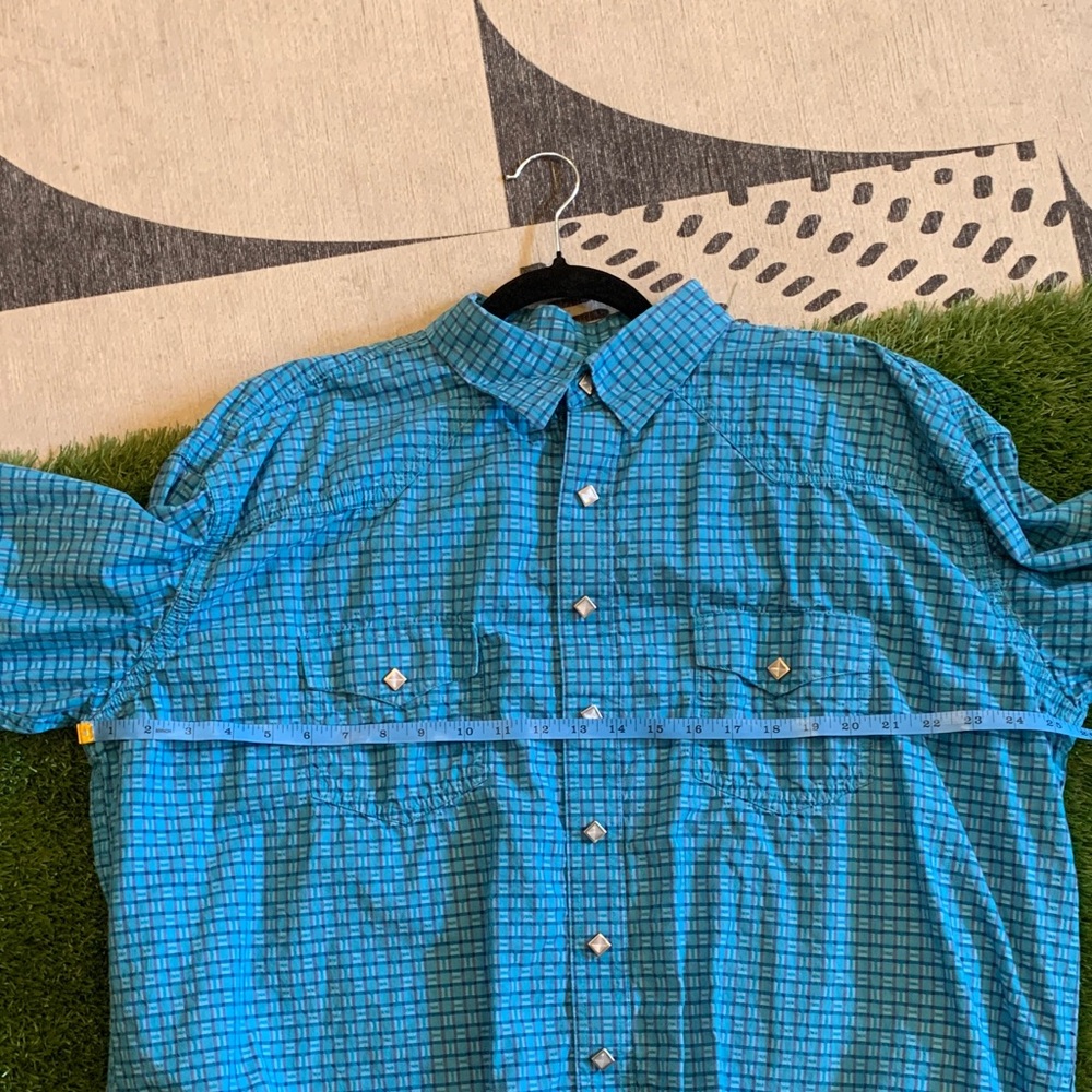 Blue Checkered Button-Up Shirt - Picture 9 of 9